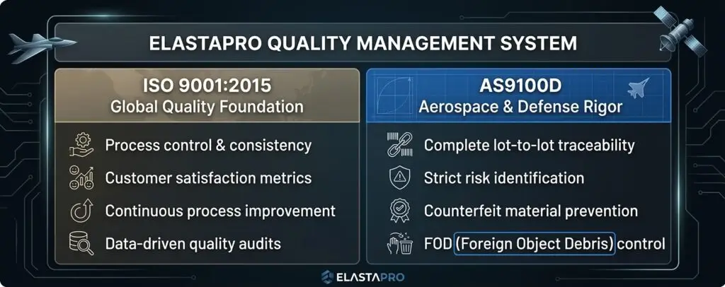 Details about ElastaPro's quality management system (QMS)